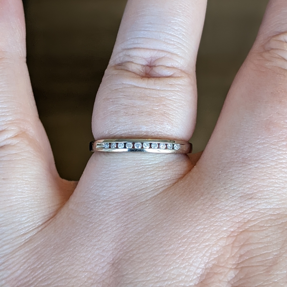 10K White Gold Diamond Channel Set Half Eternity Ring - Picture 11 of 15